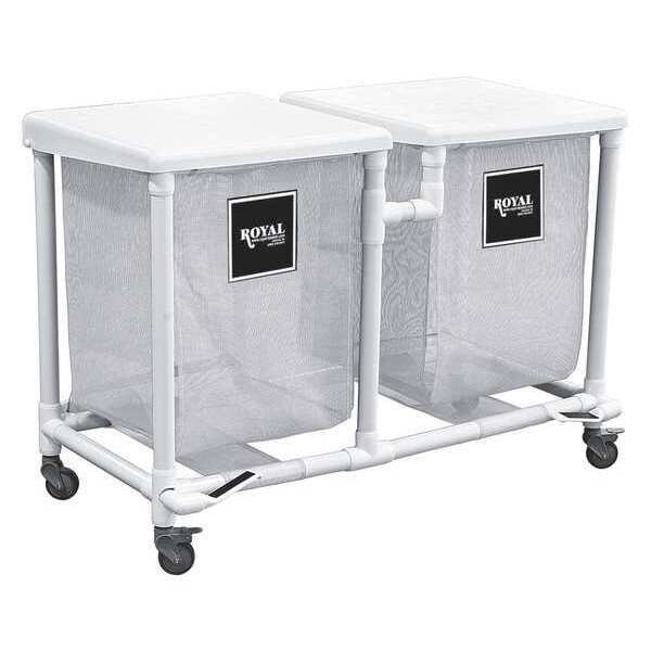 Royal Basket Trucks PVC Hamper, 24 gal., Dbl, White, FP - R24-WWX-H2F-3ULN