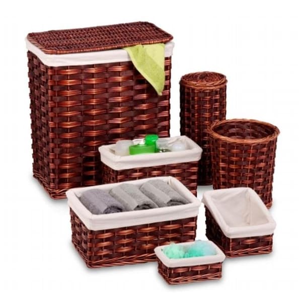 Honey-Can-Do Honey-Can-Do HMP-01866 7 Piece Wicker Hamper Kit - HMP-01866