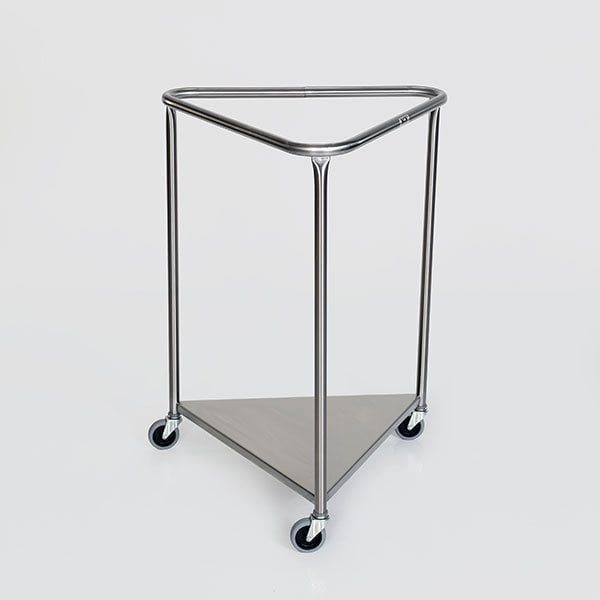 Midcentral Medical 25"dia. triangular stainless steel hamper, no lid - MCM2005