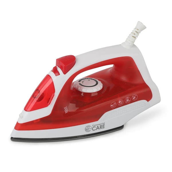 Commercial Care Steam Iron, Self-Cleaning Steamer for Clothes with Nonstick Soleplate - CCSI100