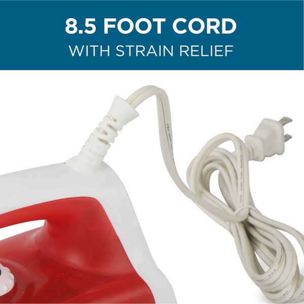 Commercial Care Steam Iron, Self-Cleaning Steamer for Clothes with Nonstick Soleplate - CCSI100