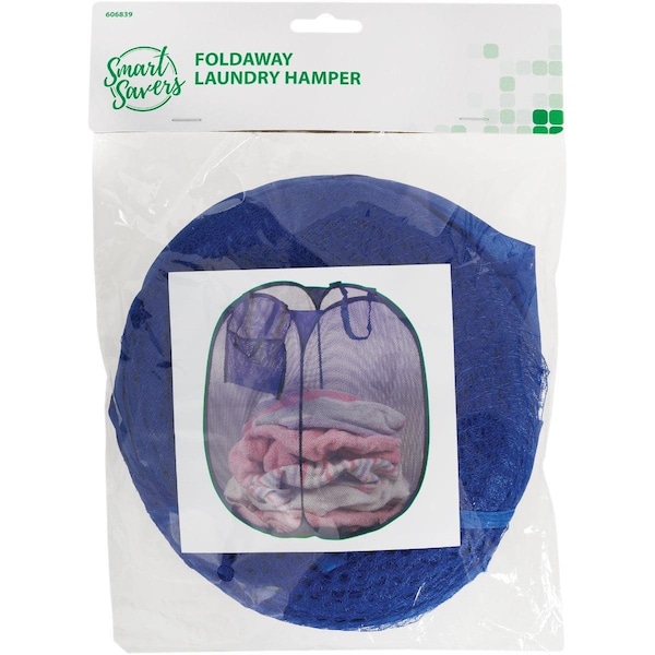 Smart Savers Blue 14 In. W. x 14 In. L. 23 In. D. Foldaway Clothes Hamper Tote - HH102(PBH)