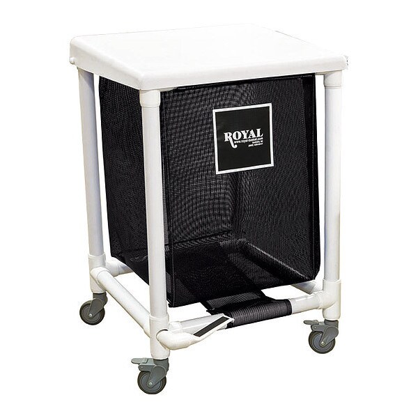 Royal Basket Trucks PVC Hamper, 35 gal., Sgl, Black, FP - R35-KKX-H1F-3ULN