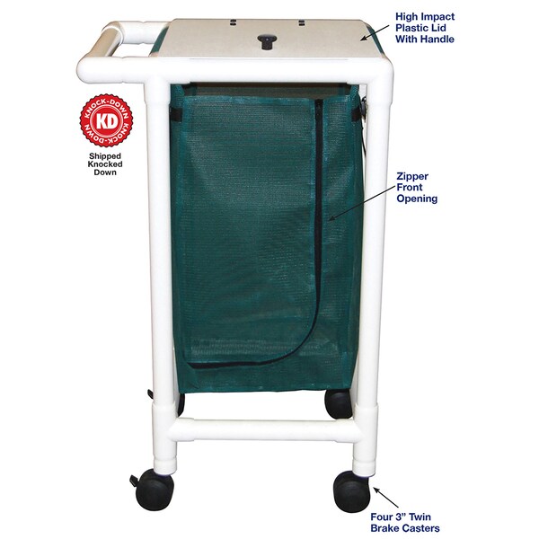 Mjm Internaitonal Mri Single Bag Hamper W/ Optional Foot Pedal, Standard Mesh - Navy - 214-S-SM-NV