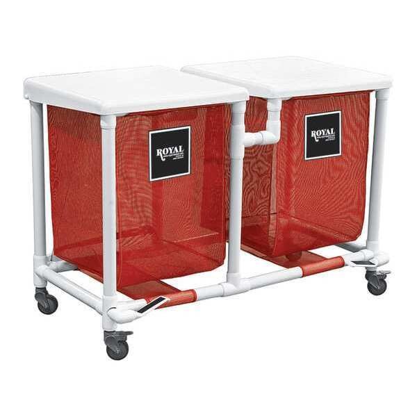 Royal Basket Trucks PVC Hamper, 35 gal., Dbl, Red, FP - R35-RRX-H2F-3ULN