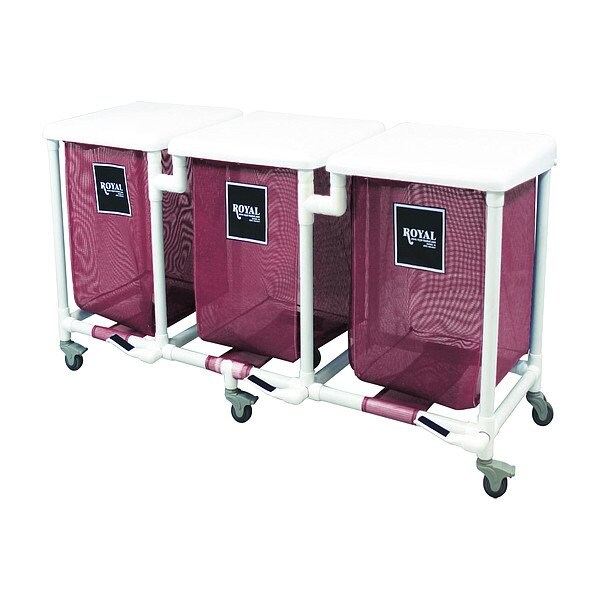 Royal Basket Trucks PVC Hamper, 600 lb Capac., 60" L - G24-MVX-H3F-3ULN