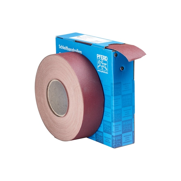Rollo de Taller Pferd de 2" - Resistente de Resina/Resina - Rollo de 50 Yardas - Óxido de Aluminio - 180 Granos - 47221