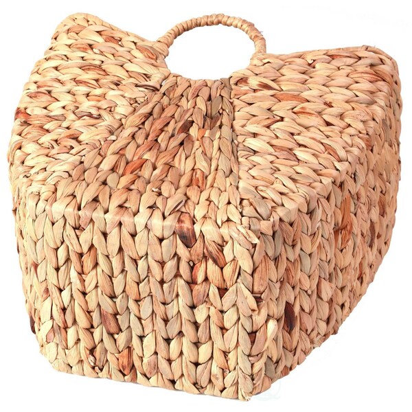 Vintiquewise Large Wicker Laundry Basket with Round Handles - QI003361.L