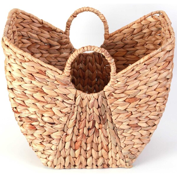Vintiquewise Large Wicker Laundry Basket with Round Handles - QI003361.L