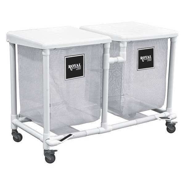 Royal Basket Trucks PVC Hamper, 35 gal., Dbl, White, FP - R35-WWX-H2F-3ULN