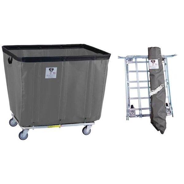 R&B Wire Products R&B Wire Products 406KDC-ANTI-GRY 6 Bushel UPS & FEDEX ABLE Antimicrobial Vinyl Basket Truck All Swivel Casters; Gray - 31 x 21 x 26.5 in. - 406KDC/ANTI/GRY