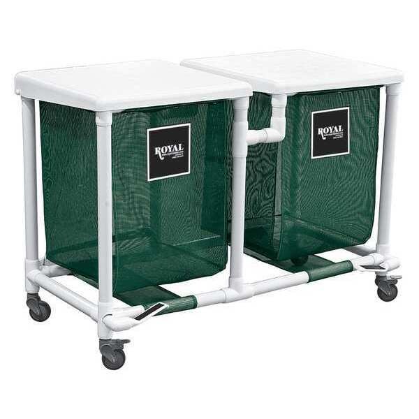 Royal Basket Trucks PVC Hamper, 24 gal., Dbl, Green, FP - R24-EEX-H2F-3ULN