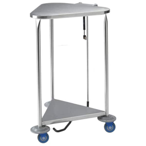 Pedigo Linen Hamper, Stainless Steel, w/ Bumpers, 25" Diameter w/ SS Lid - P-1121-L-SS