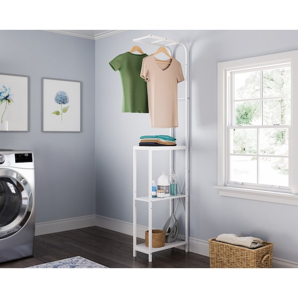 Sauder North Avenue Laundry Storage Stand Wh 3a , Narrow design fits well into compact spaces - 430299