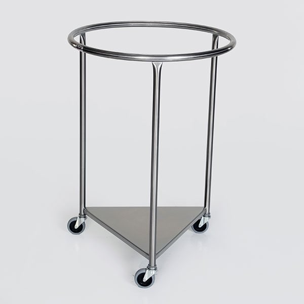 Midcentral Medical 18"dia. round stainless steel hamper, no lid - MCM2000