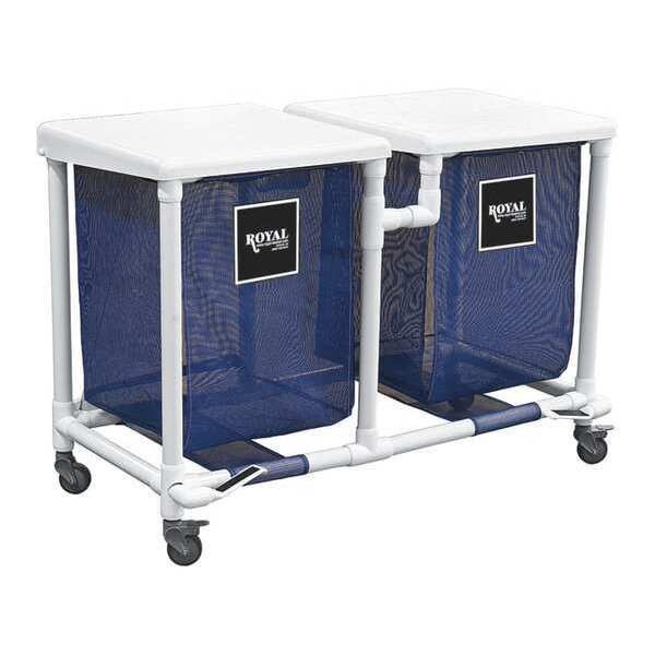Royal Basket Trucks PVC Hamper, 35 gal., Dbl, Blue, FP - R35-BBX-H2F-3ULN