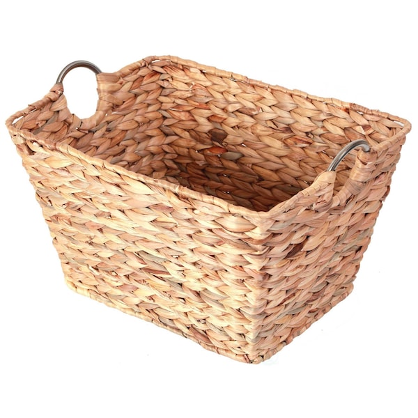 Vintiquewise Large Multipurpose Handwoven Water Hyacinth Wicker Basket, Ideal for Organizing and Storing - QI003365.L