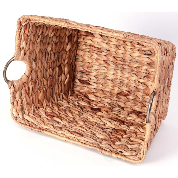 Vintiquewise Large Multipurpose Handwoven Water Hyacinth Wicker Basket, Ideal for Organizing and Storing - QI003365.L