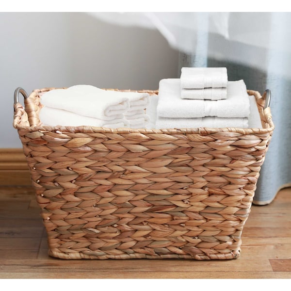 Vintiquewise Large Multipurpose Handwoven Water Hyacinth Wicker Basket, Ideal for Organizing and Storing - QI003365.L