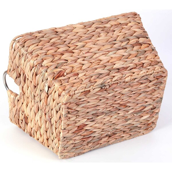 Vintiquewise Large Multipurpose Handwoven Water Hyacinth Wicker Basket, Ideal for Organizing and Storing - QI003365.L