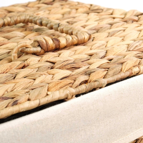 Vintiquewise Handmade Rectangular Water Hyacinth Wicker Laundry Hamper with Lid Natural, Large - QI004242.L
