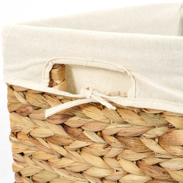 Vintiquewise Handmade Rectangular Water Hyacinth Wicker Laundry Hamper with Lid Natural, Medium - QI004242.M