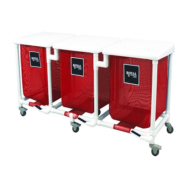 Royal Basket Trucks PVC Hamper, 600 lb Capac., 60" L - G24-RRX-H3F-3ULN