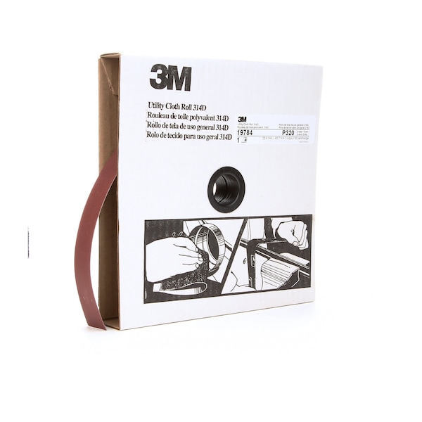 Rollo de tela de utilidad 3M, 1"x50yd, Grano P320, Paquete de 5 - 7000118506