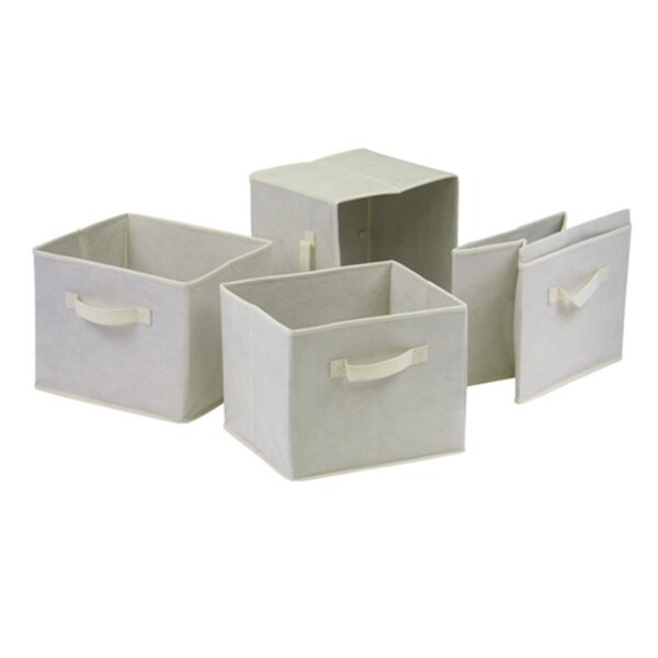 Winsome Beige Capri Foldable Fabric Baskets - Pack of 4 - 82411