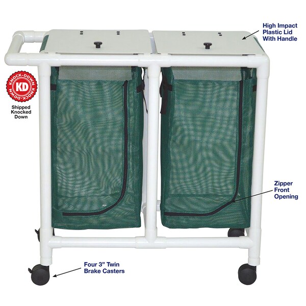 Mjm Internaitonal Double Bag Hamper, Standard Mesh - R.Blue - 214-D-SM-RB