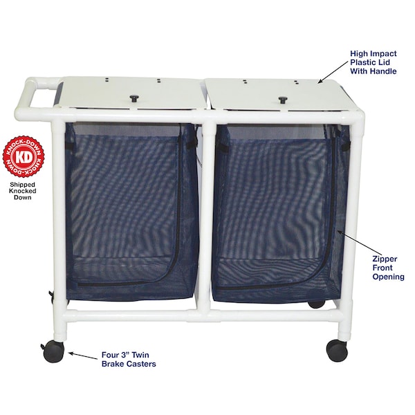 Mjm Internaitonal Double Bag Hamper, Standard Mesh - R.Blue - 218-D-SM-RB