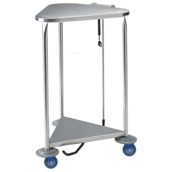 Pedigo Linen Hamper, Stainless Steel, w/ Bumpers, 18" Diameter w/ SS Lid - P-1120-L-SS