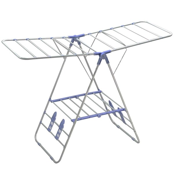 Home Basics Home Basics Folding and Collapsible Indoor and Outdoors Clothes Drying Rack, Silver - ZOR96097