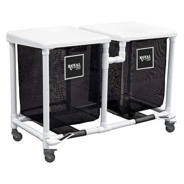 Royal Basket Trucks PVC Hamper, 24 gal., Dbl, Black, FP - R24-KKX-H2F-3ULN