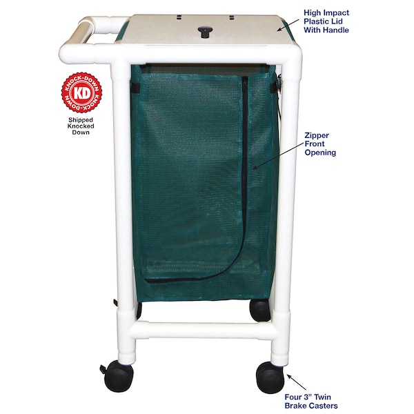 Mjm Internaitonal Mri Single Bag Hamper W/ Optional Foot Pedal, Standard Mesh - Red - 214-S-SM-RD