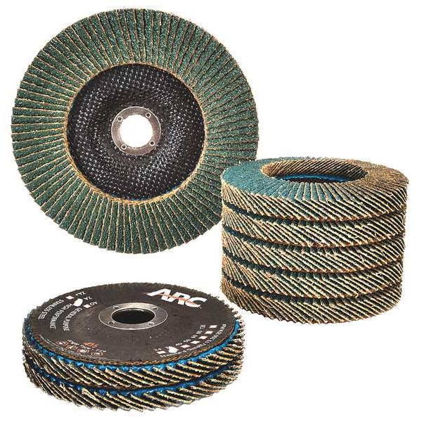 Disco de láminas de fibra de vidrio plana Arc Abrasives de 4-1/2" x 7/8" T27, 36 grano - 10823FF.