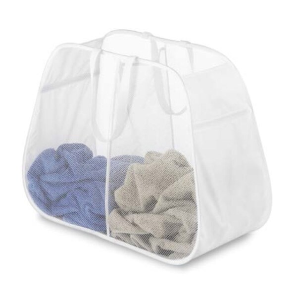 Whitmor Whitmor Pop N' Fold White Duramesh Nylon Hamper - 6233-4103-WHT