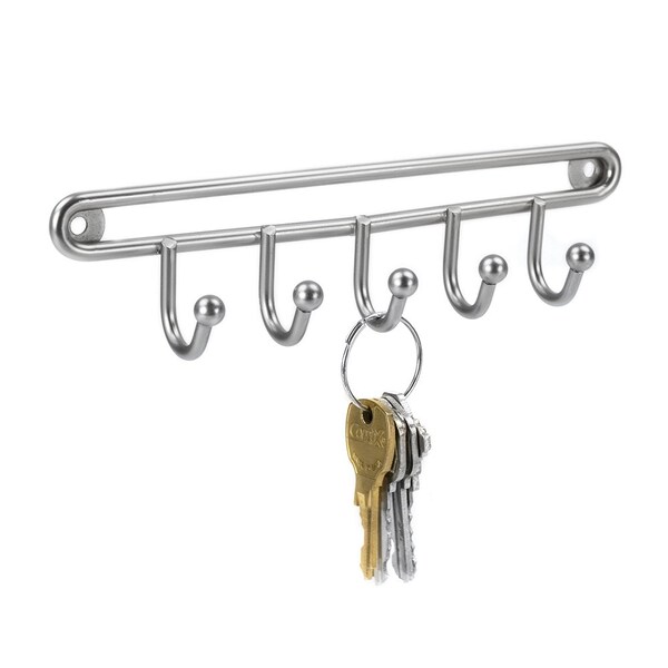 Home Basics Home Basics Simplicity Collection 5 Hook Key Organizer, Satin Nickel - ZOR96241