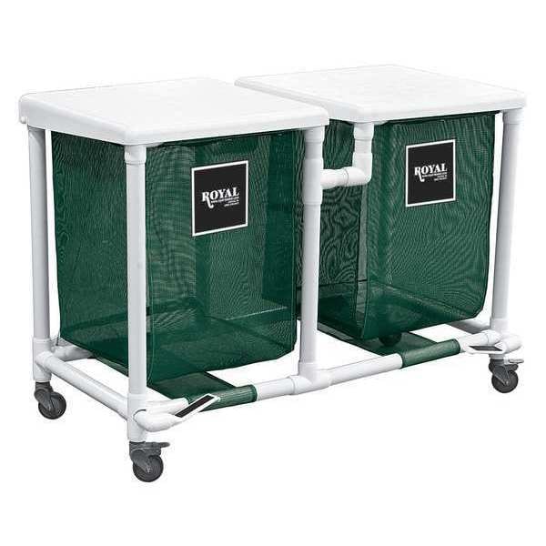 Royal Basket Trucks PVC Hamper, 35 gal., Dbl, Green, FP - R35-EEX-H2F-3ULN