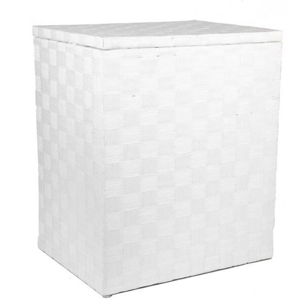 Baum 24-Ply Liberty Family Divided Hamper in Natural Lined Cord - White - 12245-03W