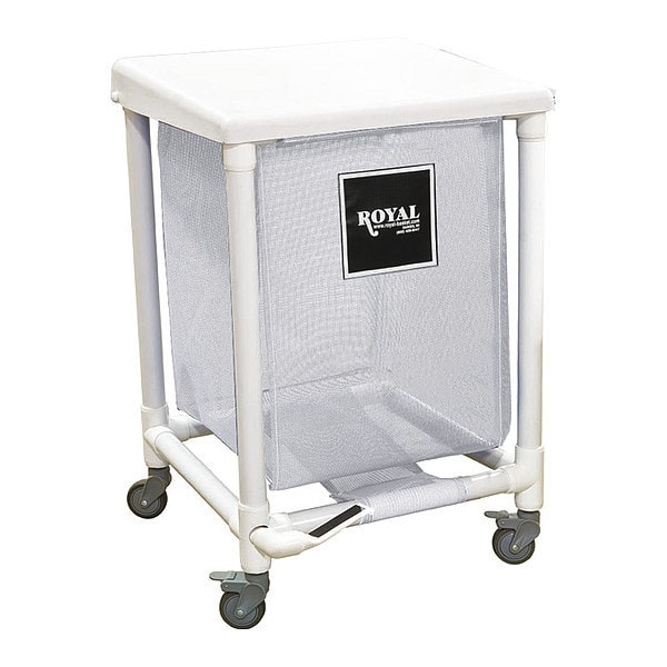 Royal Basket Trucks PVC Hamper, 35 gal., Sgl, White, FP - R35-WWX-H1F-3ULN