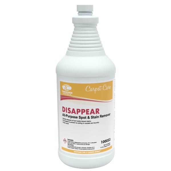 Theochem DISAPPEAR - 12/1 QT CASE, Spot and Stain Remover, 12PK - 100053-99990-1Q