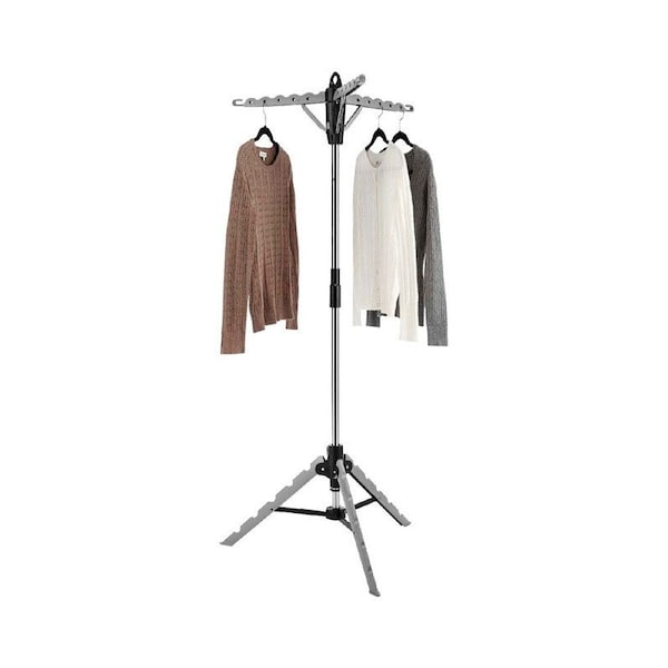 Whitmor Whitmor 64.5 in. H X 28 in. W X 28 in. D Stainless Steel Tripod Collapsible Clothes Drying Rack - 6036-3870