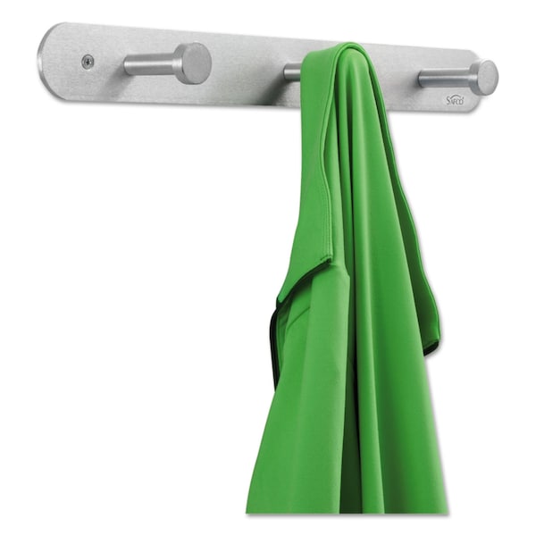 Safco Nail Head Wall Coat Rack, 3 Hooks, Metal - 4201