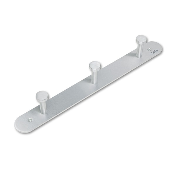Safco Nail Head Wall Coat Rack, 3 Hooks, Metal - 4201