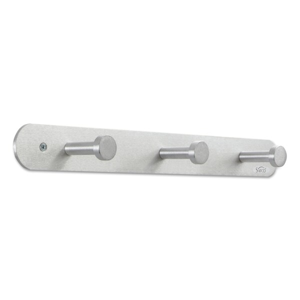 Safco Nail Head Wall Coat Rack, 3 Hooks, Metal - 4201
