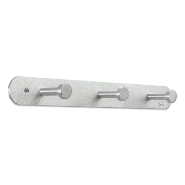 Safco Nail Head Wall Coat Rack, 3 Hooks, Metal - 4201