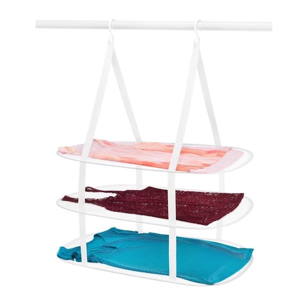 Whitmor Whitmor 33 in. H X 27.25 in. W X 19.25 in. D Steel Hanging Collapsible Clothes Drying Rack - 6506-9367-WHT