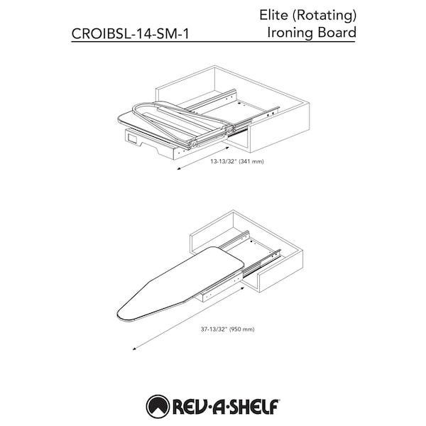 Rev-A-Shelf Rev-A-Shelf Elite Rotating Ironing Board for Custom LaundryCloset Systems - CROIBSL-14-SM-1