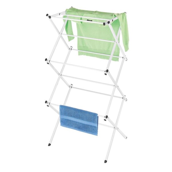 Whitmor Whitmor 20.5 in. H X 22.5 in. W X 3.5 in. D Metal Accordian Collapsible Clothes Drying Rack - 6023-4688